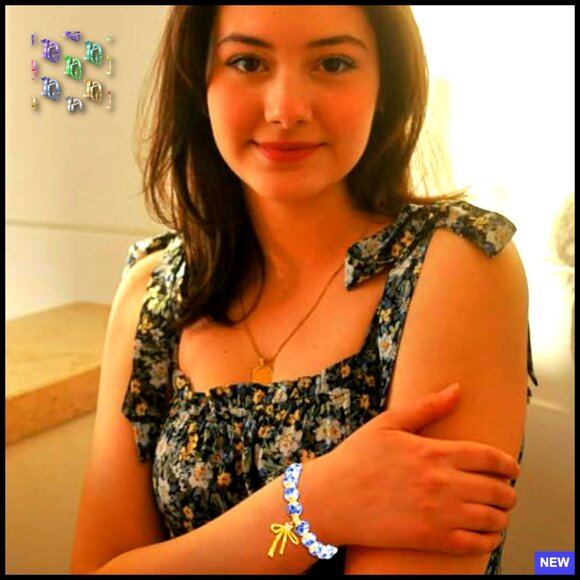 Vintage Floral Beaded Stretch Bracelet Set Handmade Porcelain Boho Charm Jewelry - Picture 3 of 7